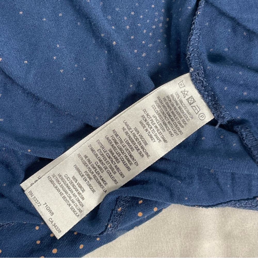 Blue Polka Dot Mini Dress ✨ Flutter Sleeve Tie Waist Feminine Chic Size 2 - Picture 9 of 10